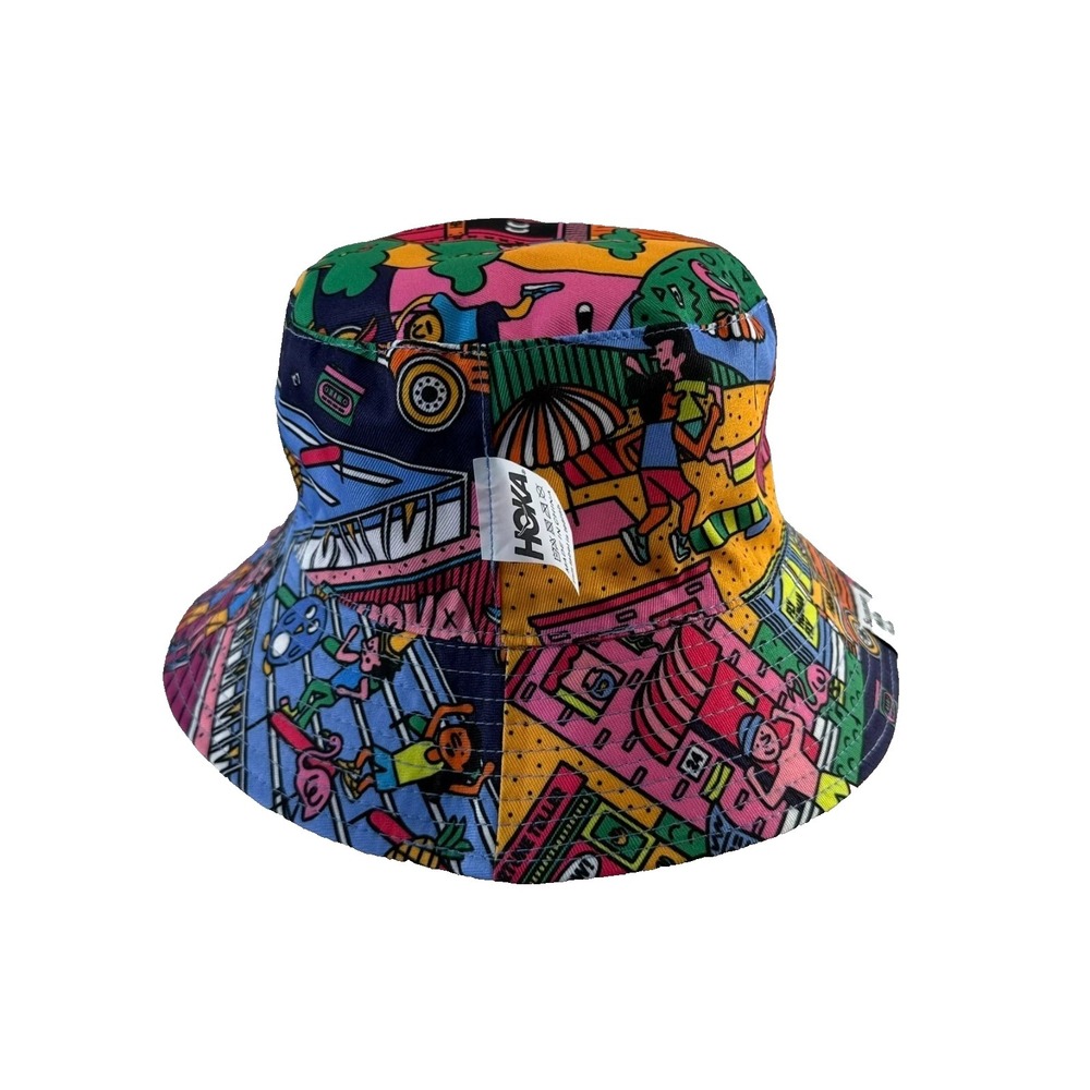 Hoka One One Hat Adult One Size Colorful Orange Reversible Sun Protection Run